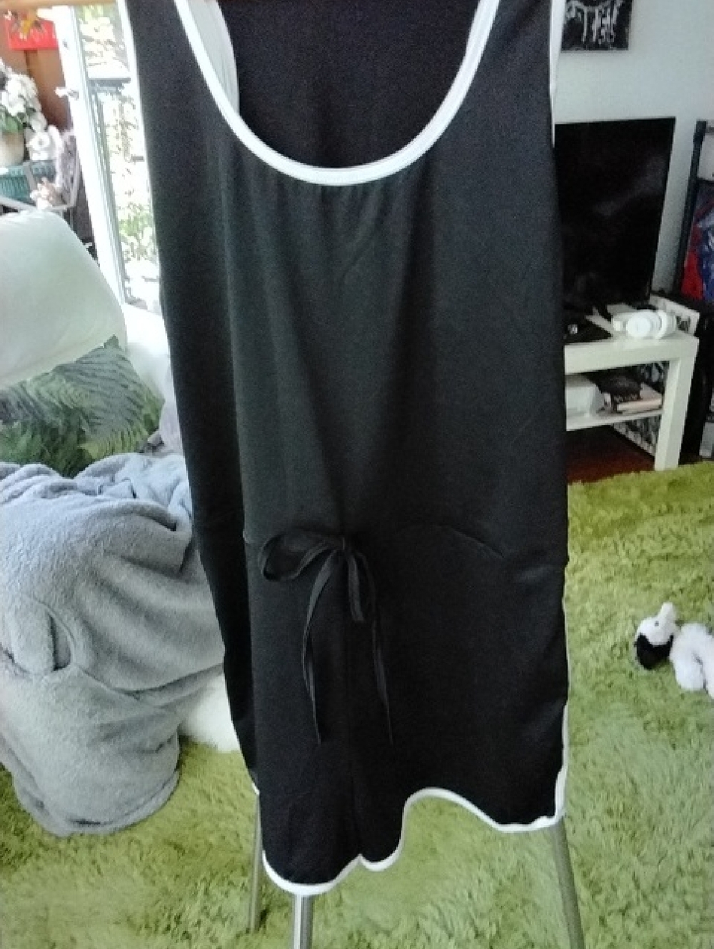 Black Tank Dress with White Trim